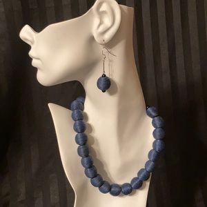 Black & Blue Necklace & Earring Set